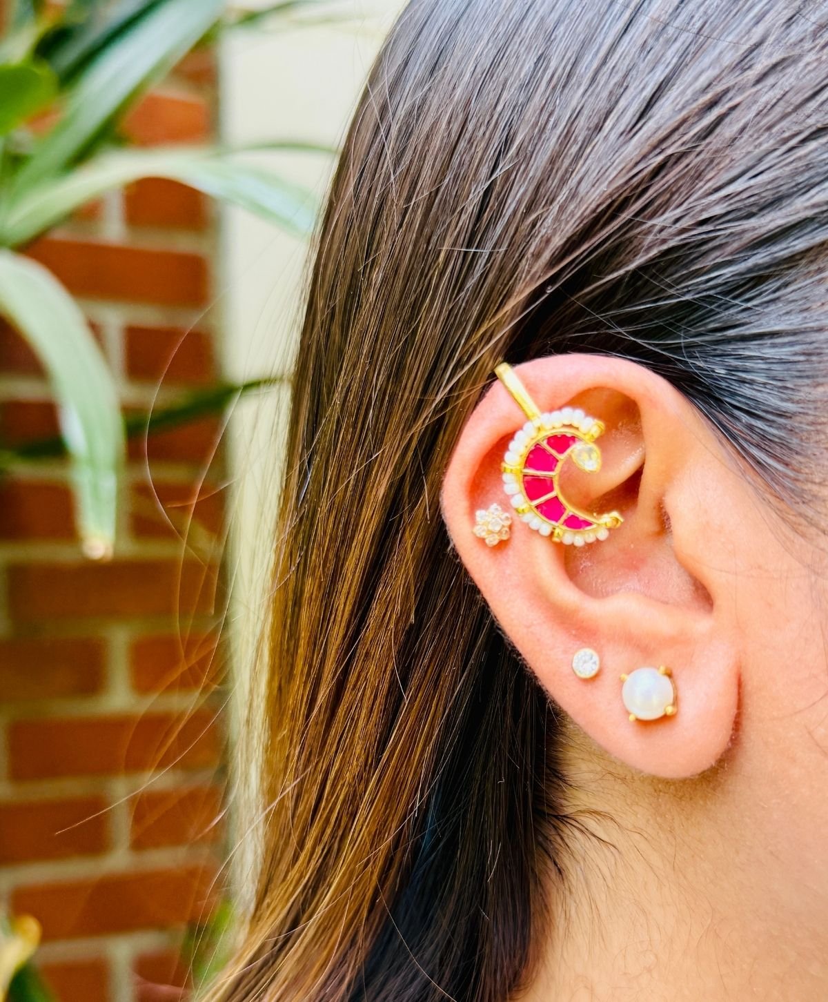 Ruby Red Kundan Bugadi Earrings for Women