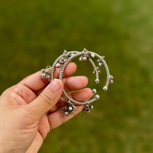 Silver Ghungroo Adjustable Bangles