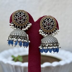 German Silver Blue Beaded Dulls