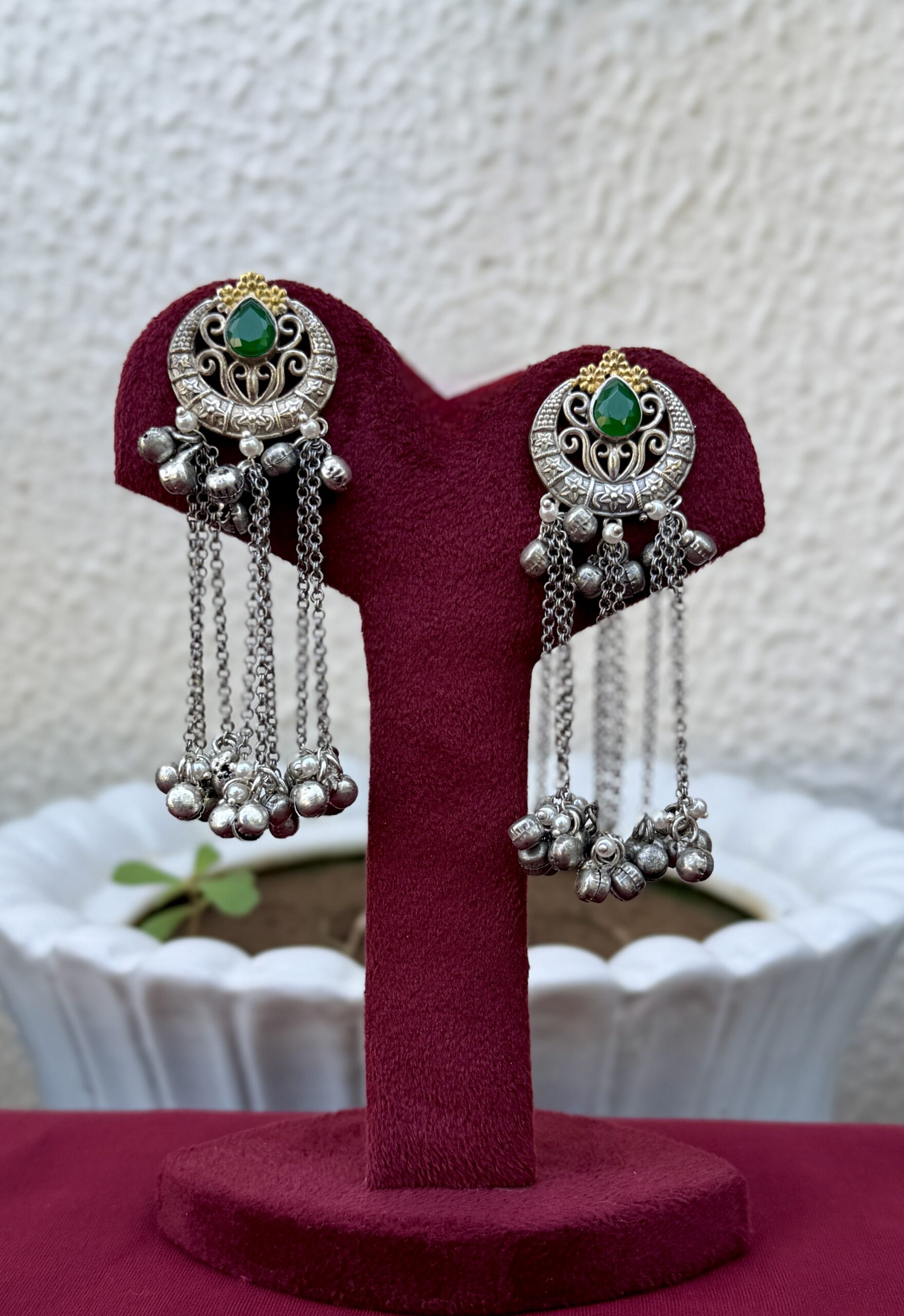 German Silver Ghungroo Earrings