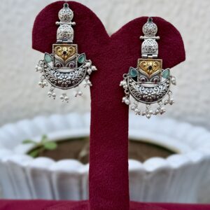 Dual Tone German Silver Earrings