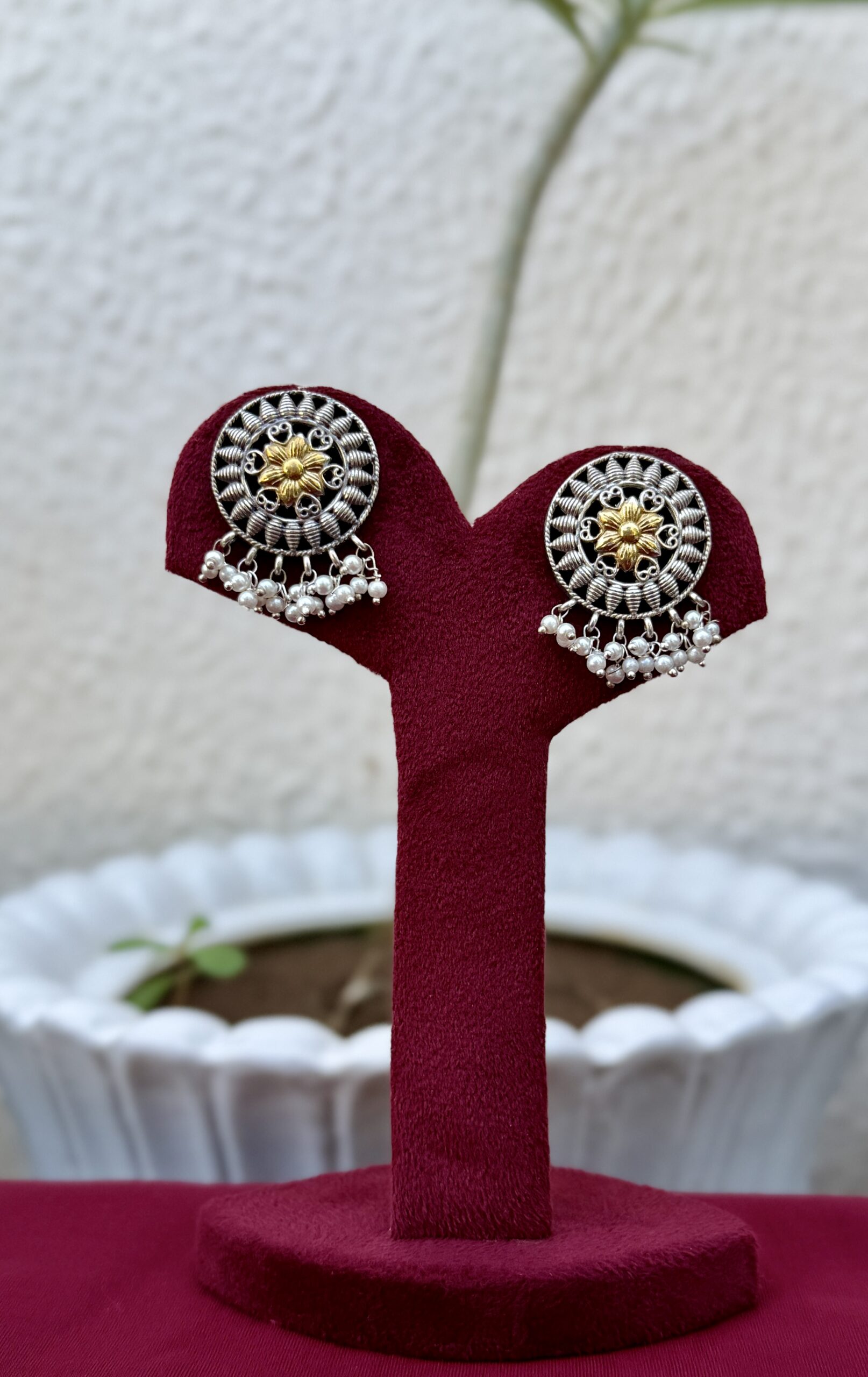 Dual Tone German Silver Studs