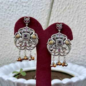 Dual Tone German Silver Earrings
