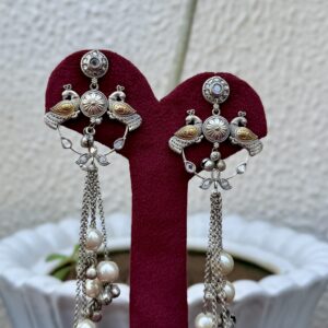Peacock Pearl Long Earrings