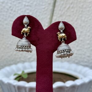 Dual Tone Cow Earrings