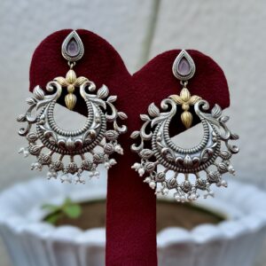 Dual Tone German Silver Earrings