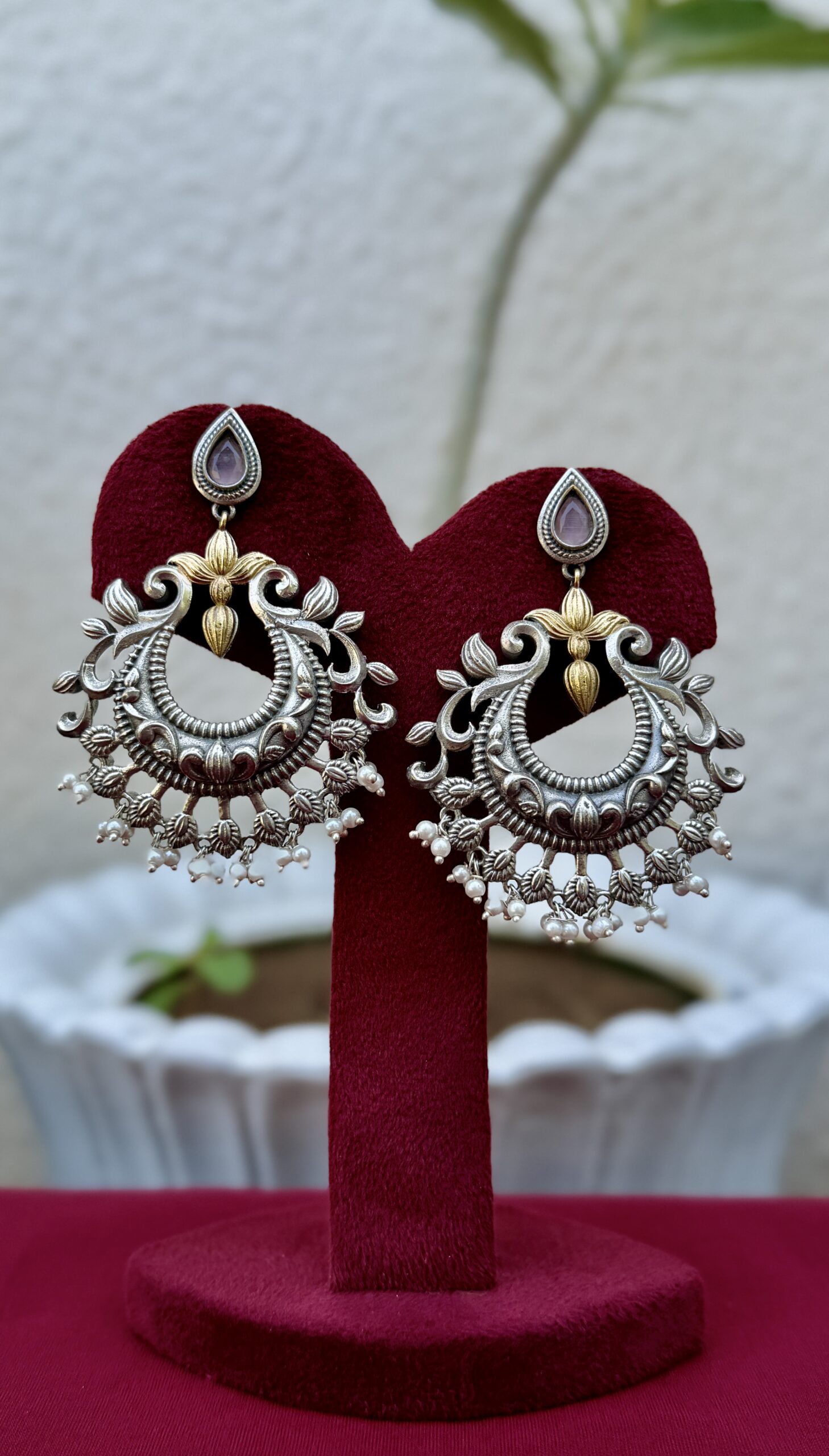 Dual Tone German Silver Earrings