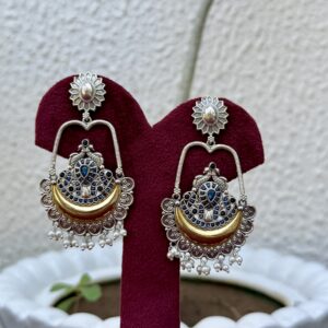 Dual Tone German Silver Earrings - AGE035