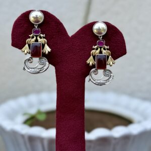 Dual Tone German Silver Earrings