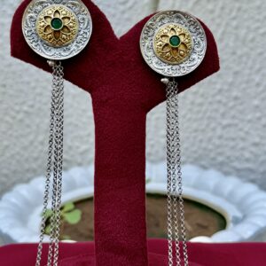 Dual Tone Long Ghungroo Earrings