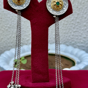 Dual Tone Long Ghungroo Earrings - AGE050