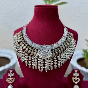 German Silver Rajwada Pearl Hasli for Women