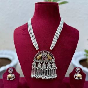 German Silver Gajraaj Pearl Haar for Women