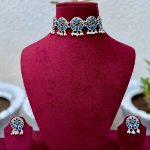 Blue Meenakari Choker - AGN007