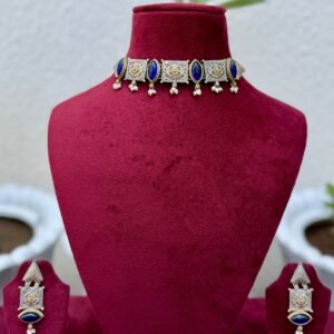 Blue Aaina Choker - AGN012