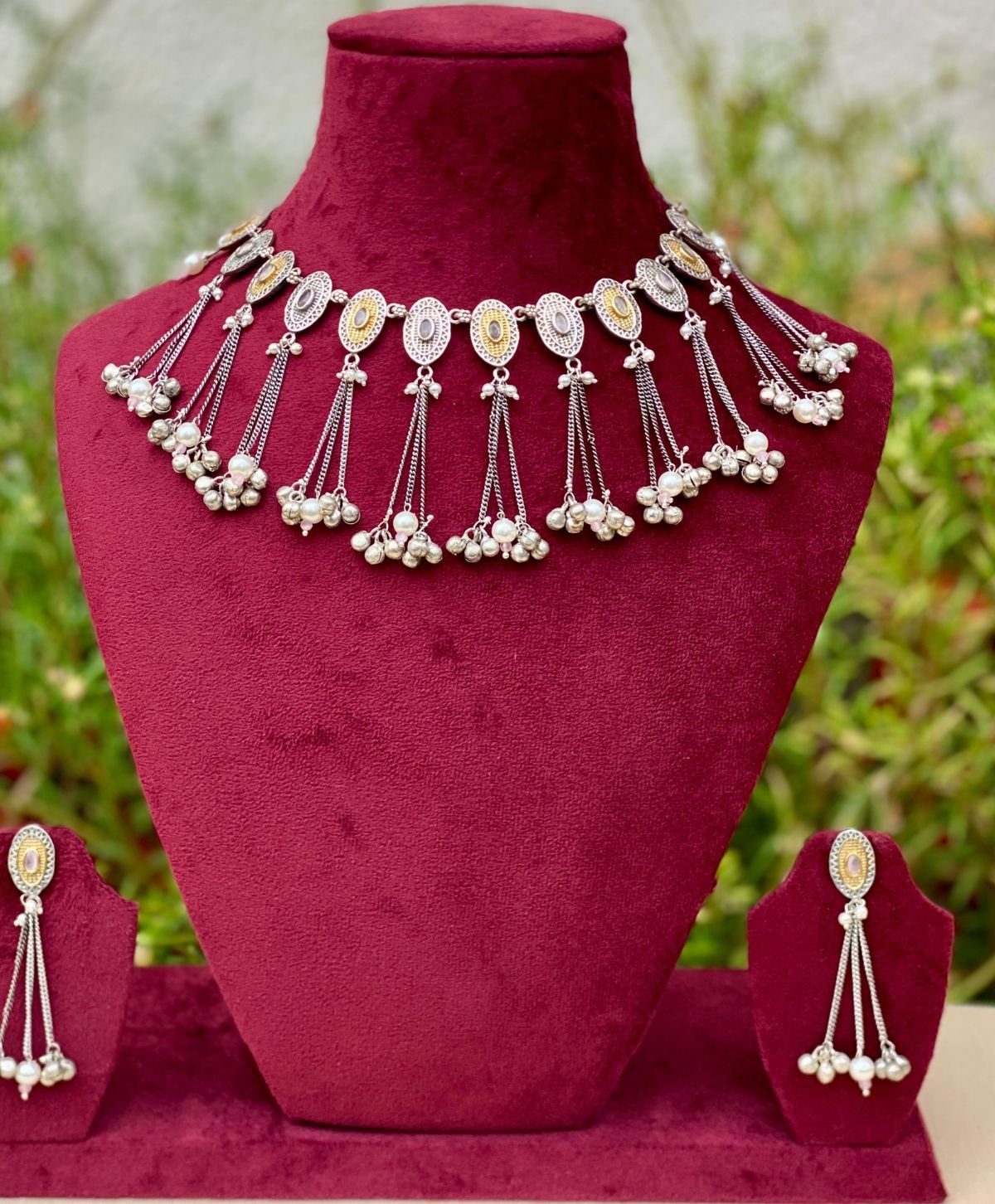 German Silver Ghungroo Haar for Women