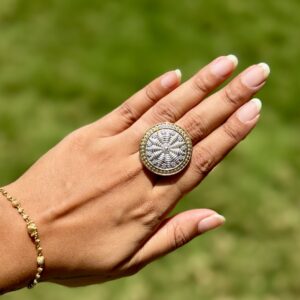Dual Tone German Silver Ring