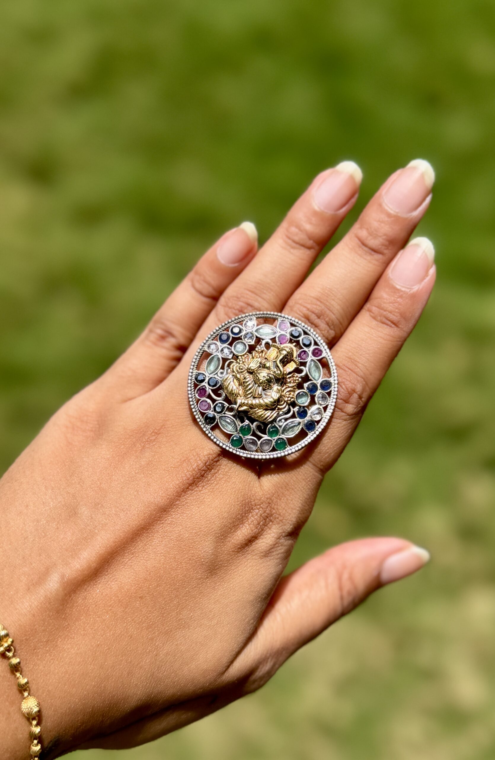 Navratna Ganesha Ring