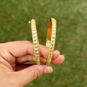 Single Line Kundan Bangles