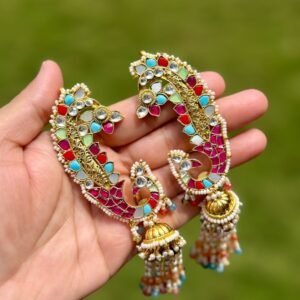 Multi Colour Peacock Kanphool - AKE002