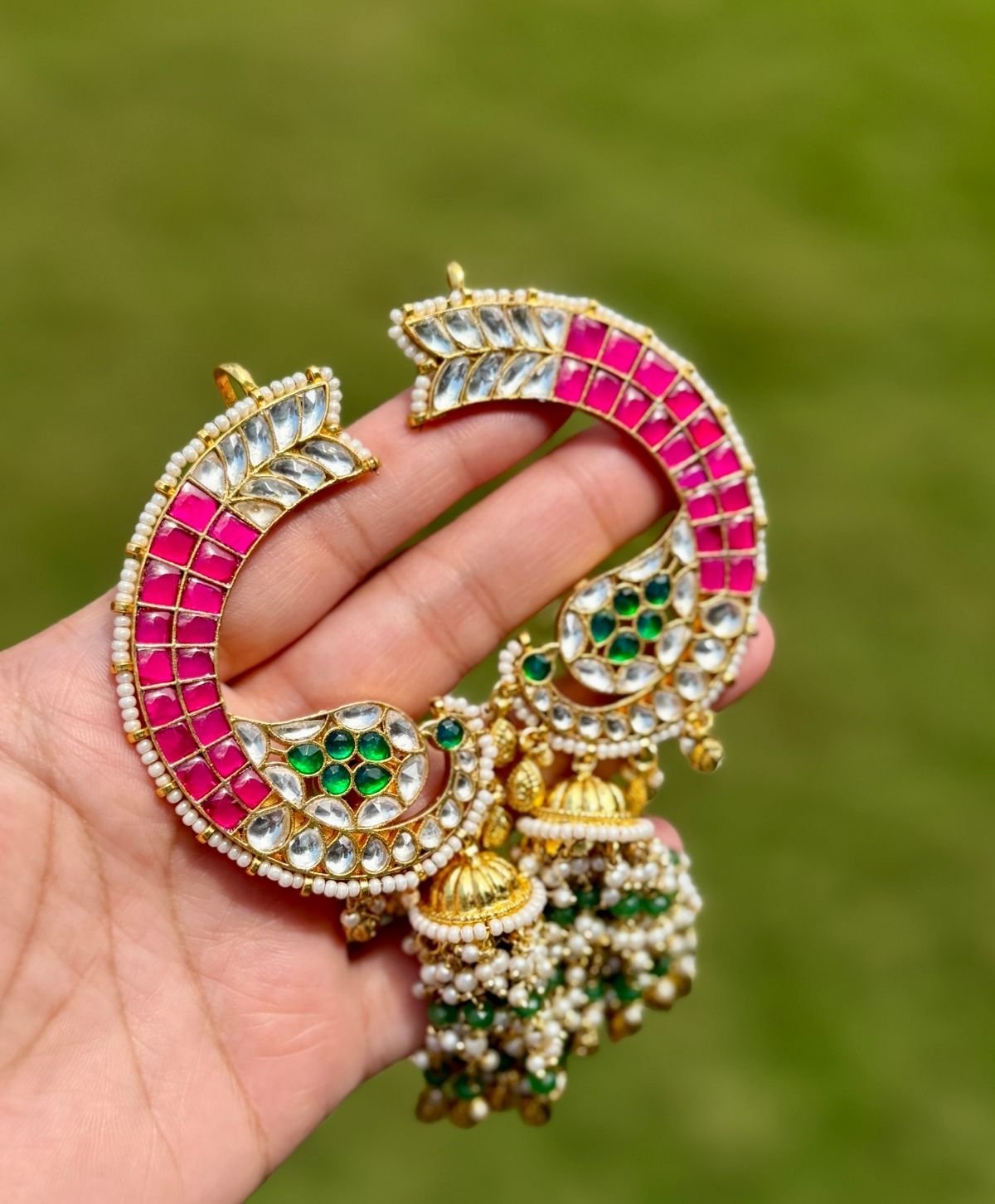 Kundan Peacock Kanphool for Women