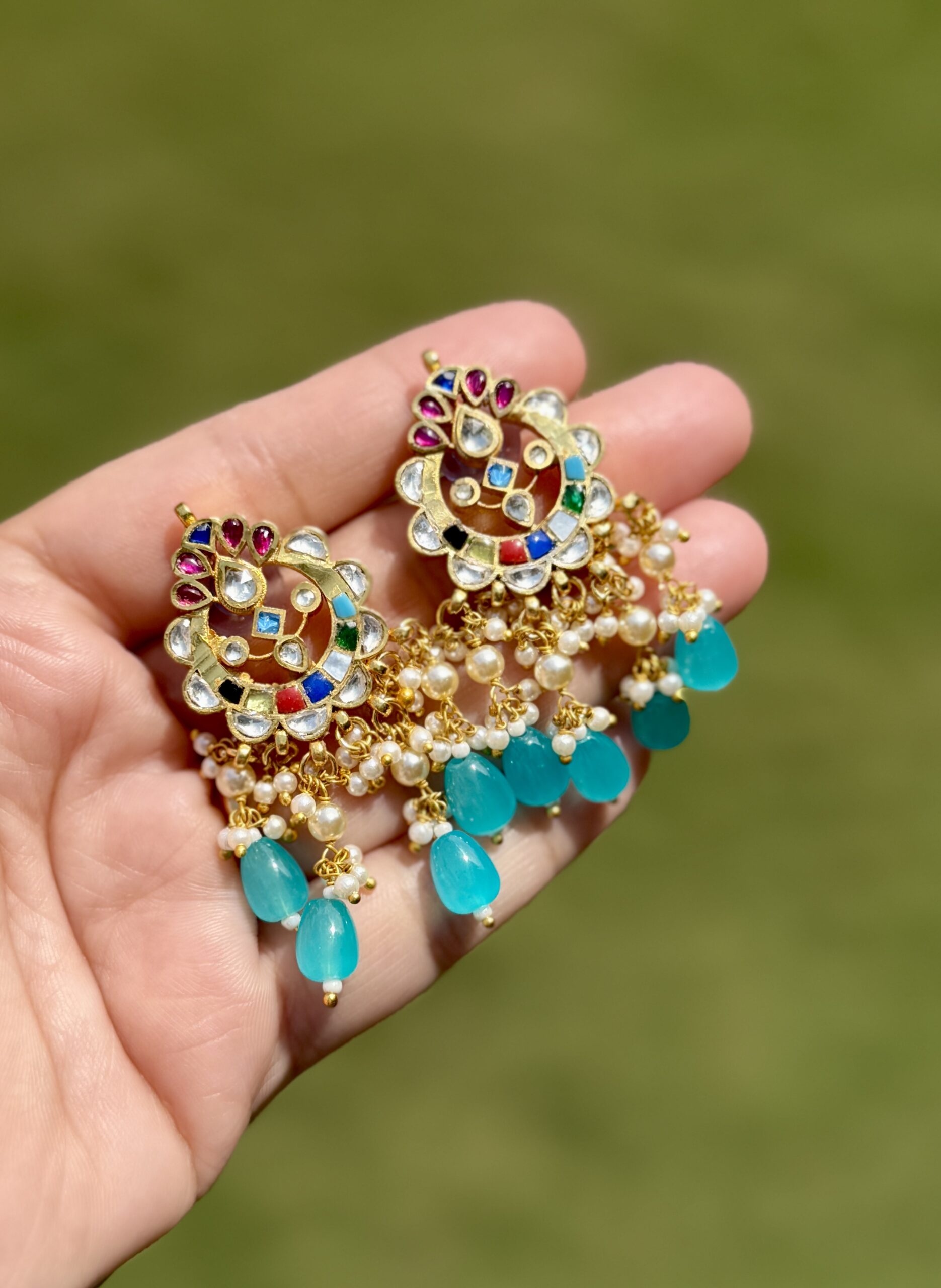 Navratna Kundan Earrings