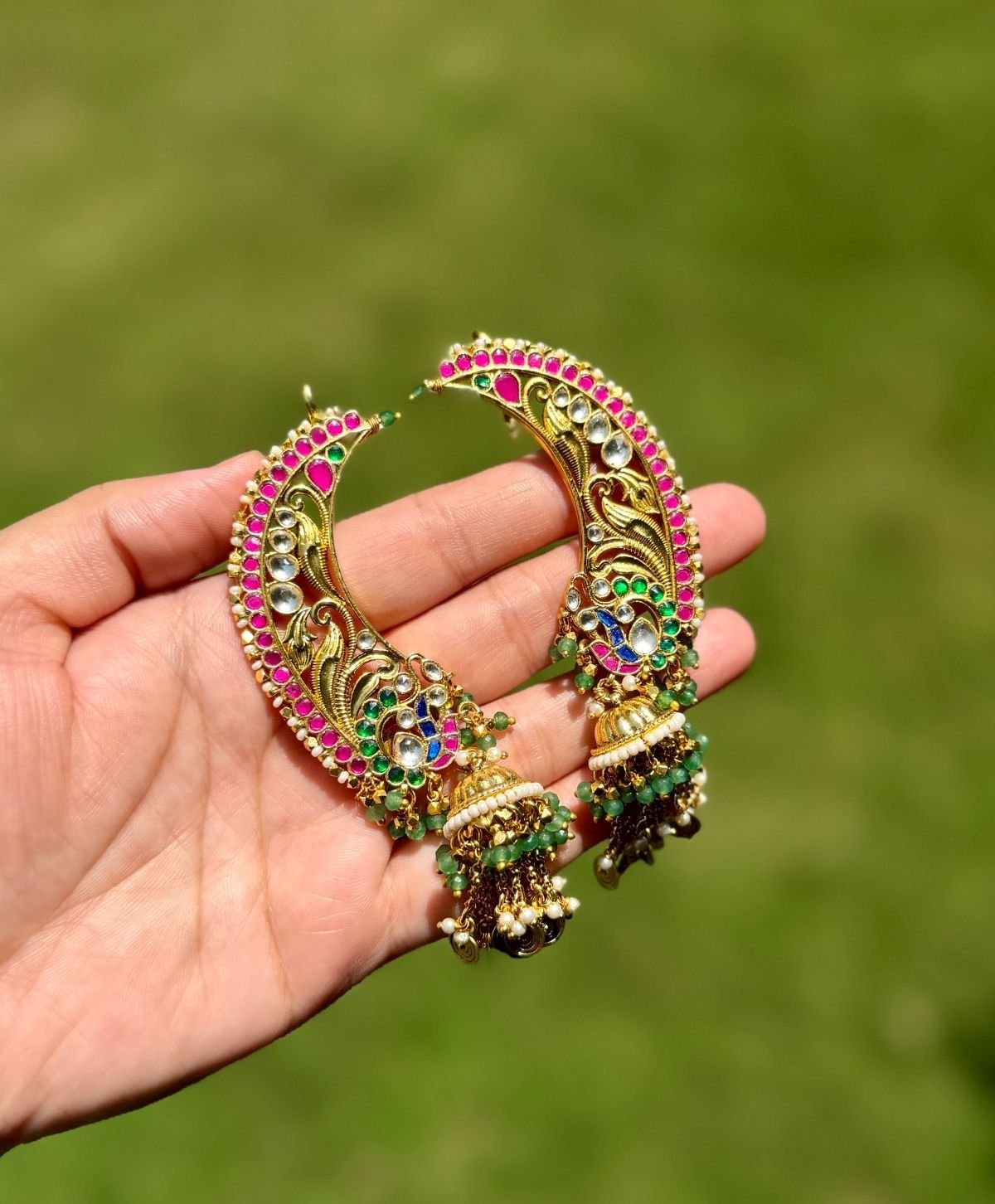 Multi Colour Kundan Kanphool for Women