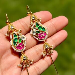 Peacock Kundan Needle Earcuffs - AKE022