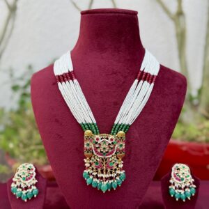 Pachi Kundan Long Necklace