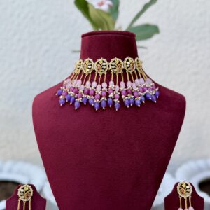 Mother Of Pearl Gulabi Choker