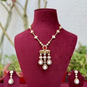 Elephant Polki Long Necklace