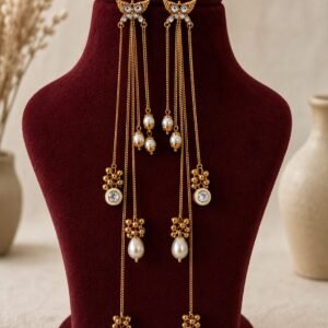 Pearl white Kashmiri Earrings - AGE054