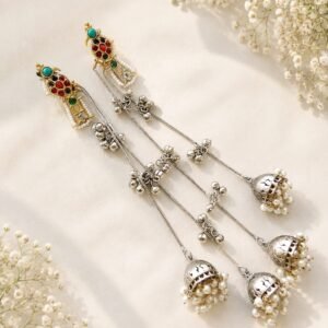 Navratna Bird Kashmiri Earrings - AGE056