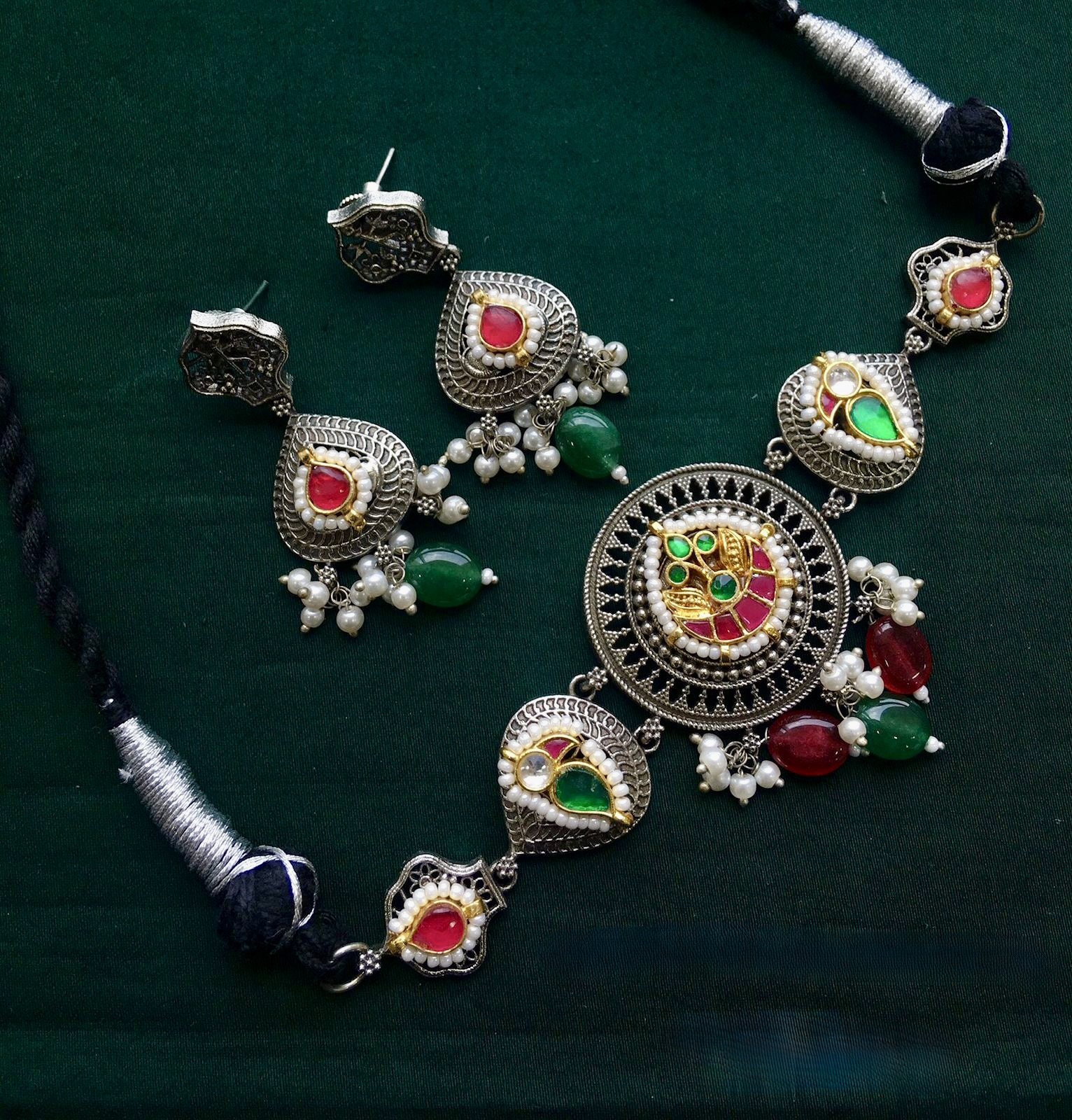 German Silver Fusion Choker -AGN025
