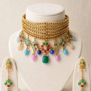 Multi Kundan Fusion Choker - AKN052