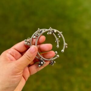 Silver Ghungroo Adjustable Bangles - AGB010