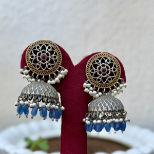 German Silver Blue Beaded Dulls for Women