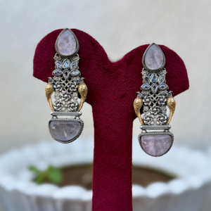 Dual Tone German Silver Earrings for Women
