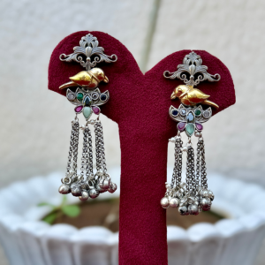 Dual Tone German Silver Earrings for Women