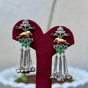 Dual Tone German Silver Earrings - AGE016