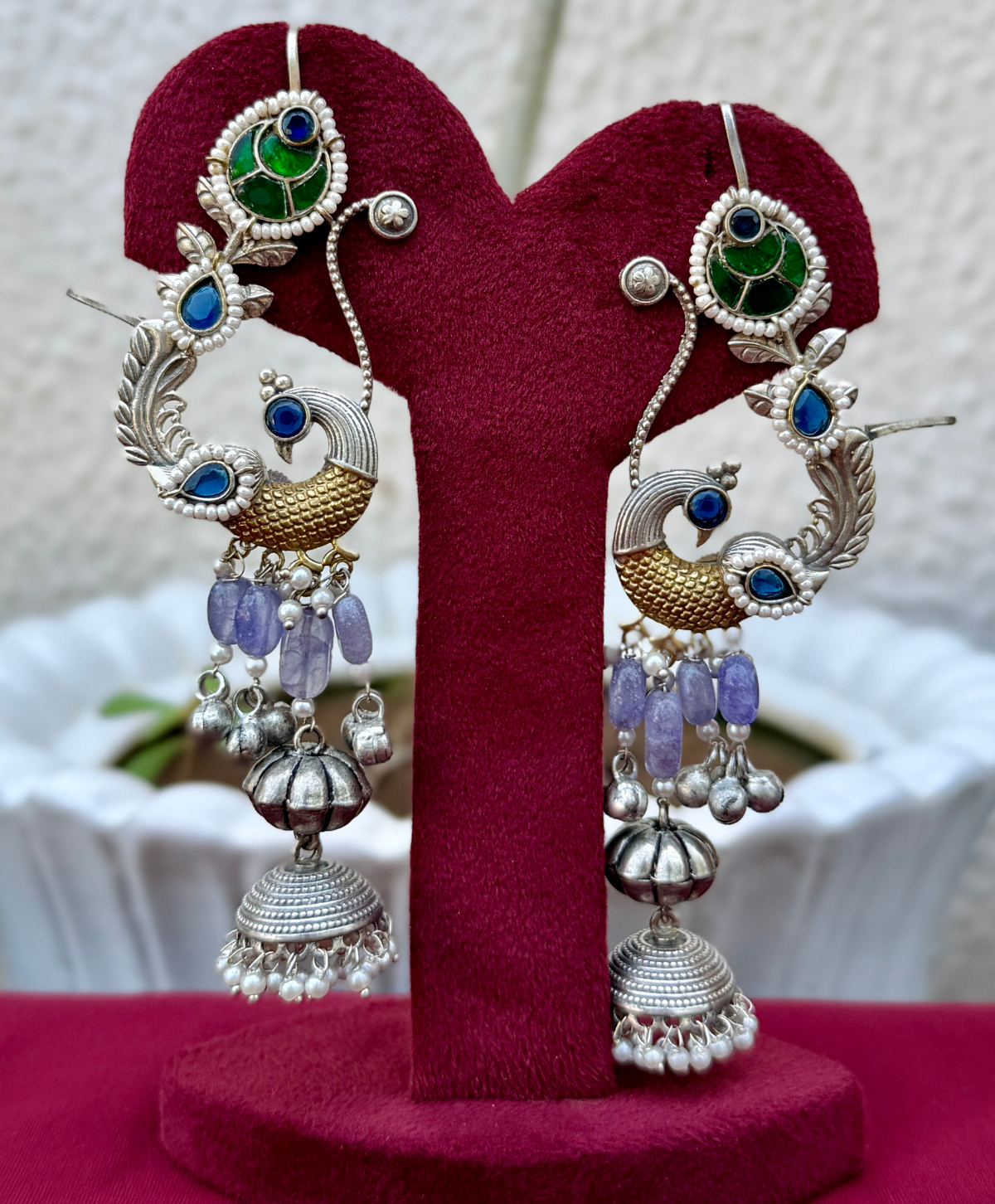 German Silver Peacock Kaanphool - AGE025