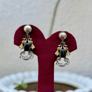Dual Tone German Silver Earrings - AGE026