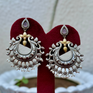 Dual Tone German Silver Earrings - AGE034