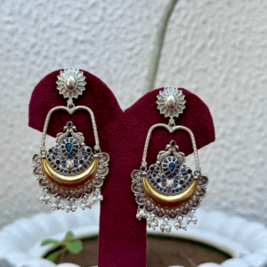 Dual Tone German Silver Earrings - AGE035