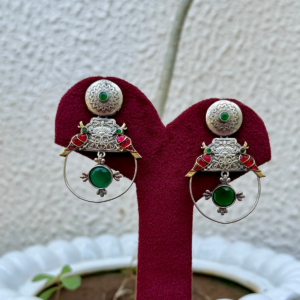 Ruby Birds Dual Tone Earrings - AGE036
