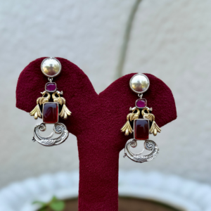 Dual Tone German Silver Earrings - AGE041
