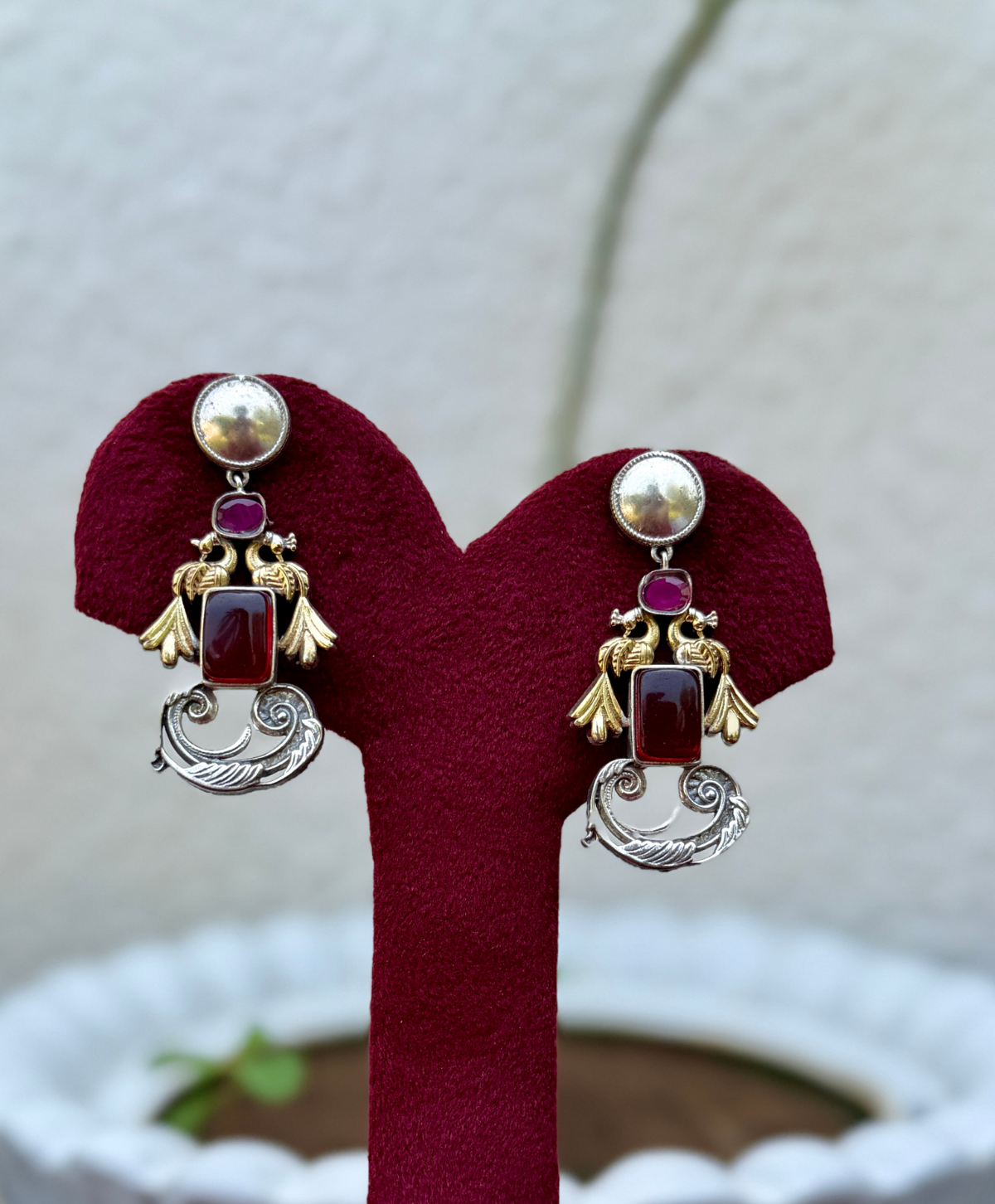 Dual Tone German Silver Earrings for Women