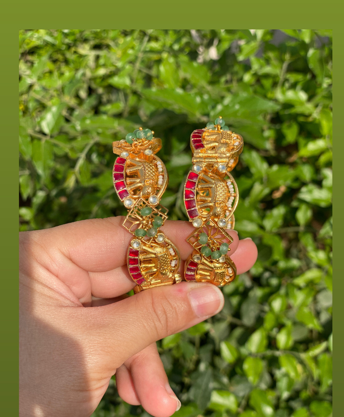 Elephant Kundan Kadas for Women