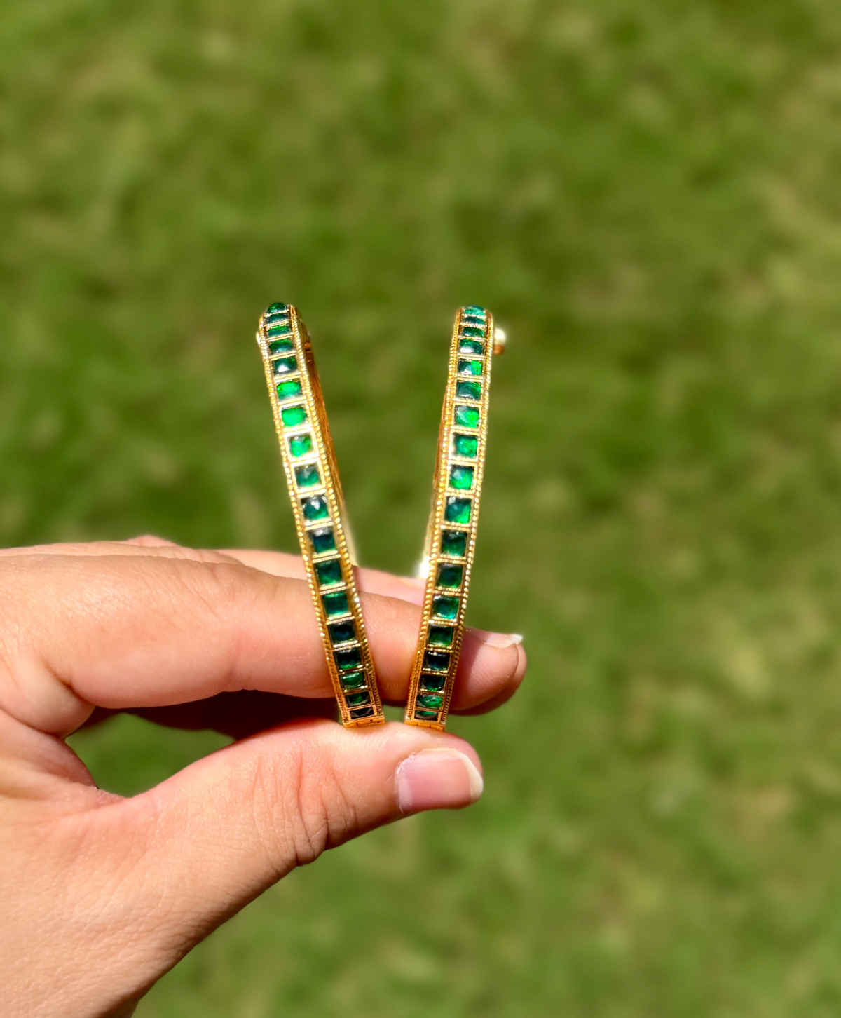 Single Line Kundan Bangles for Women