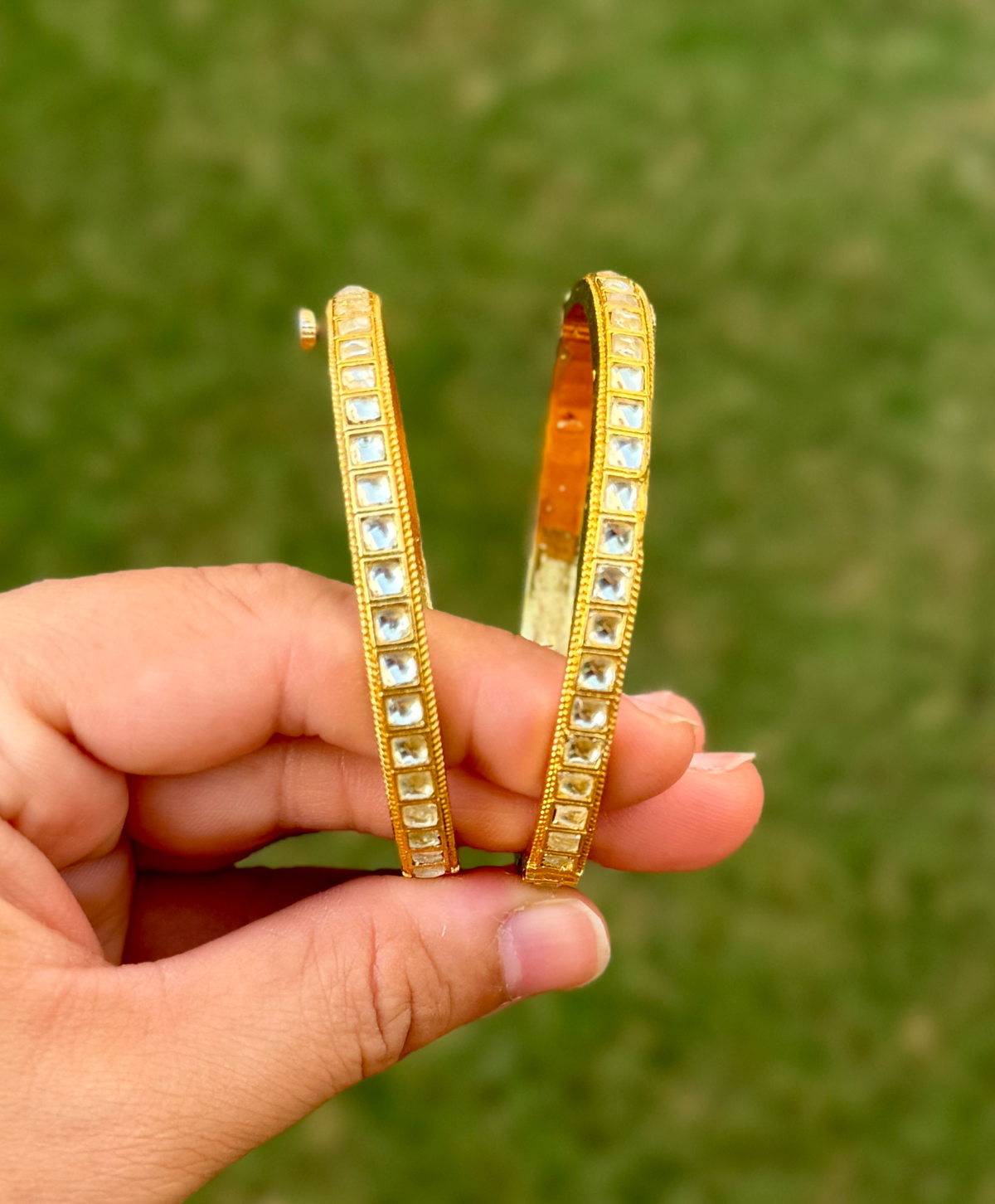 Single Line Kundan Bangles for Women